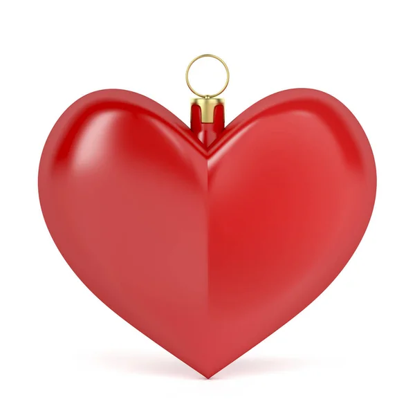 Heart Shaped Christmas Ornament White Background — Stock Photo, Image