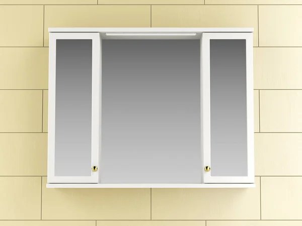 Mirror Cabinet Tiled Wall Bathroom — Stock Photo, Image