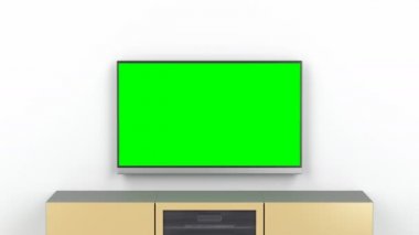 Modern TV yeşil ekran TV stand oturma odasında