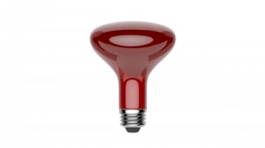 Beyaz arka plan üzerinde kızılötesi ampul spin