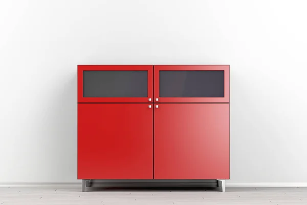 Red cabinet in the living room, front view