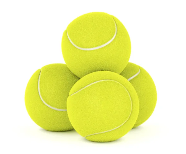 Group Tennis Balls White Background — Stock Photo, Image