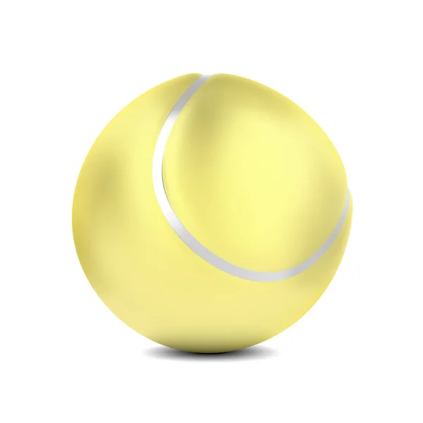 Golden Tennis Bal Witte Achtergrond — Stockfoto