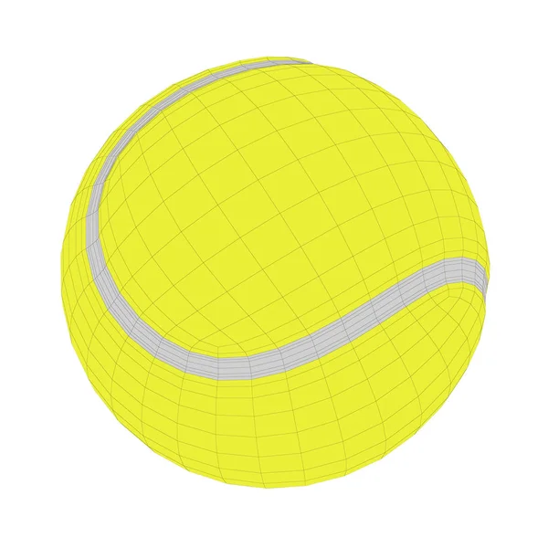 Wire Frame Model Tennis Ball White Background — Stock Photo, Image