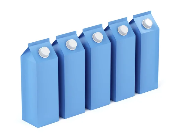 Fila de recipientes de leite — Fotografia de Stock
