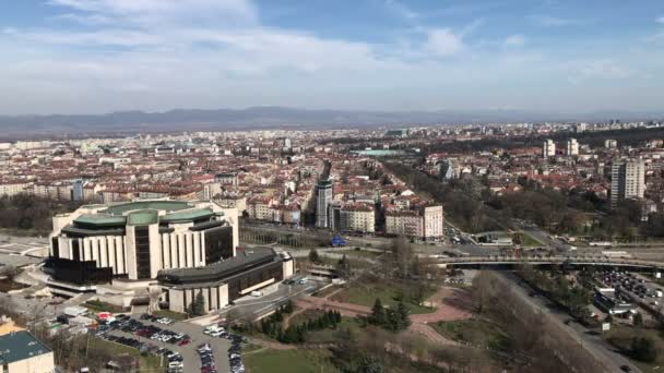 Sofia Bulgarie Mars 2019 Vue Aérienne Bâtiment Palais National Culture — Video