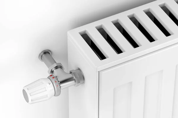 Radiador de calefacción con válvula de termostato —  Fotos de Stock