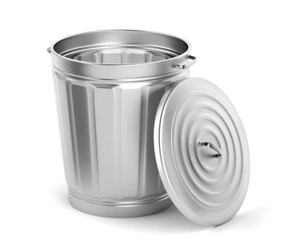 Empty metal trash can — Stock Photo, Image