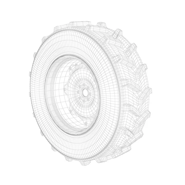 3D-model van de trekker wiel — Stockfoto