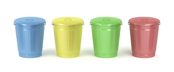 다채로운 쓰레기통 — 스톡 사진