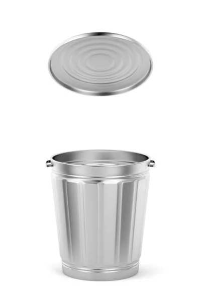 Cubo de basura de metal con tapa — Foto de Stock
