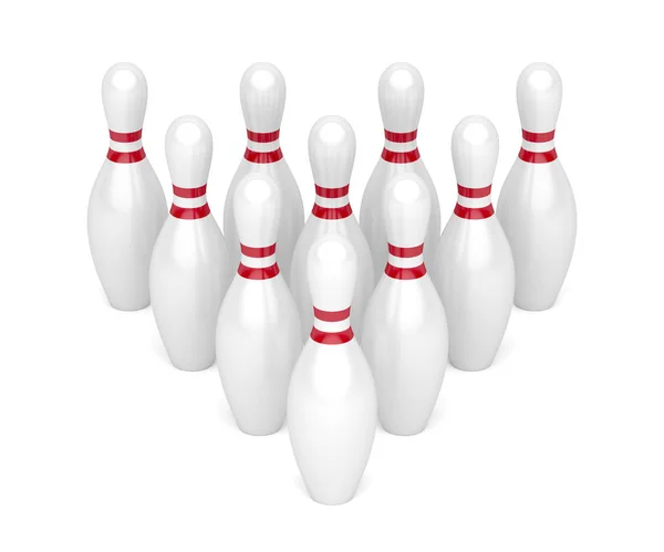 Ten bowling pins — Stock Photo, Image
