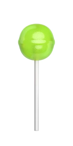 Groene lollipop op witte achtergrond — Stockfoto