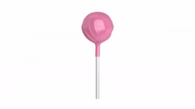Beyaz arka plan üzerinde pembe lolipop