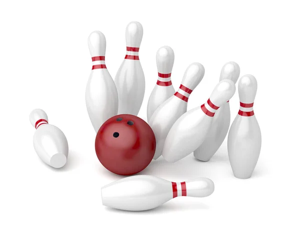 Boule de bowling et épingles — Photo