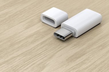 Beyaz usb-c flash disk
