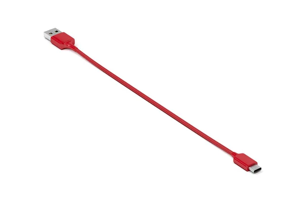 Röd USB-c till USB-kabel — Stockfoto