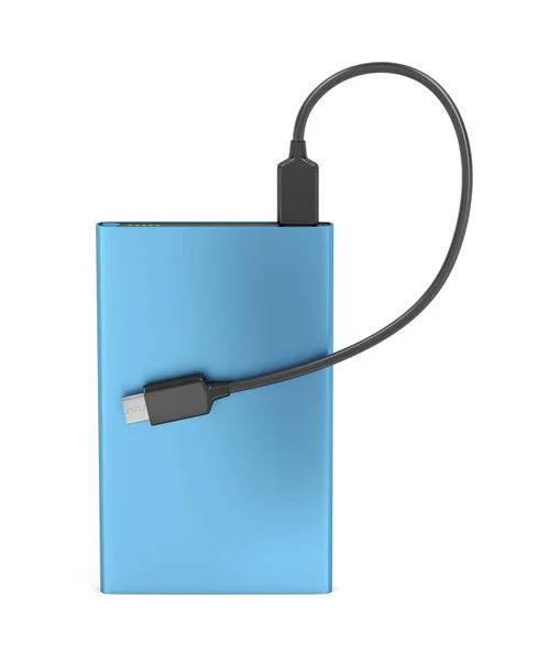 Blue external battery — Stock Photo, Image