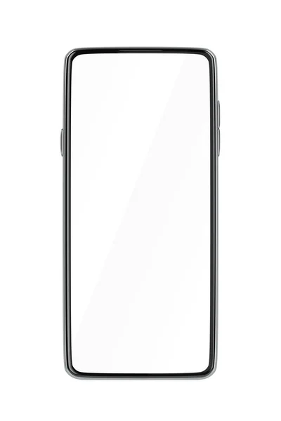 Vista frontal del smartphone con pantalla en blanco — Foto de Stock