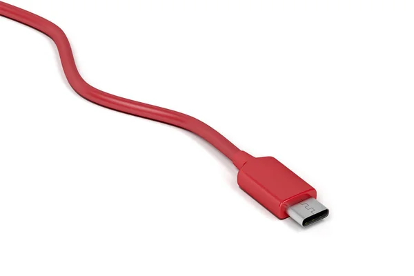 Červený kabel USB-C — Stock fotografie