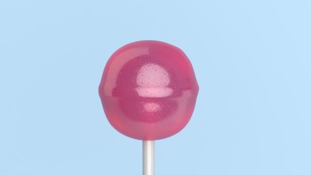 Spinning Lollipop Ljusblå Bakgrund — Stockvideo
