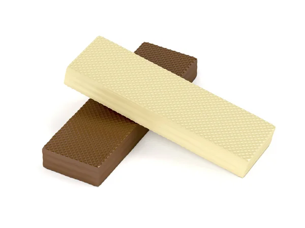 Weiße und braune Schokoladenwaffeln — Stockfoto