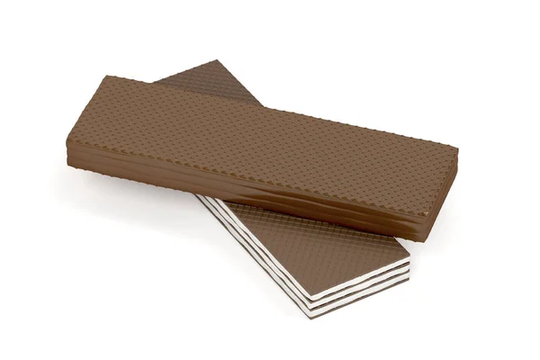 Cioccolato wafer su sfondo bianco — Foto Stock