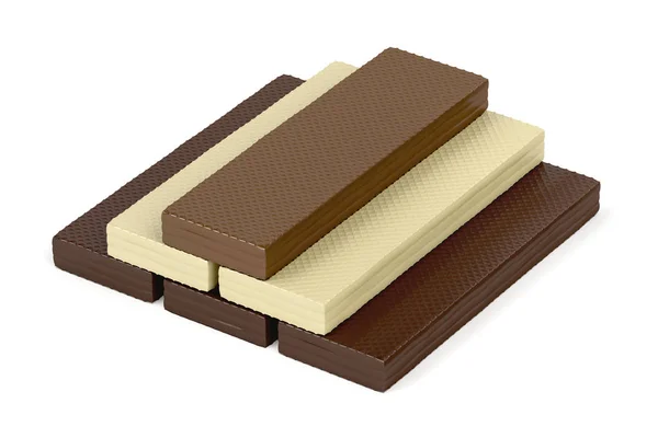 Chocolate wafers on white — Stock Photo, Image