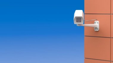 Duvara monte edilmiş güvenlik kamerası