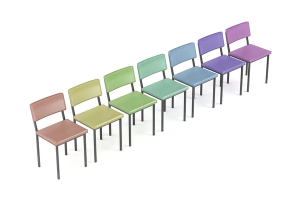 Fila con sillas de colores — Foto de Stock