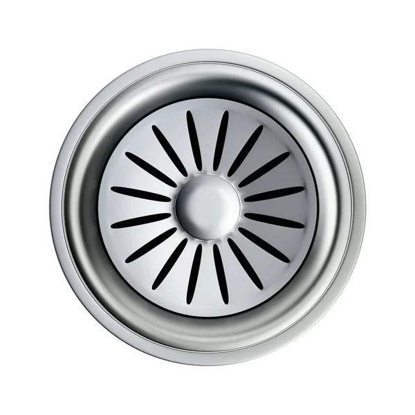 Silver Sink Strainer Stopper Isolated White Background — Stock Photo, Image