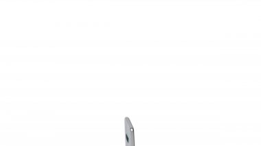 Beyaz arkaplanda yeşil ekranlı akıllı telefon