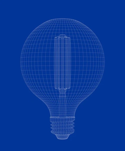 Wire Frame Model Led Light Bulb — Stock Photo, Image