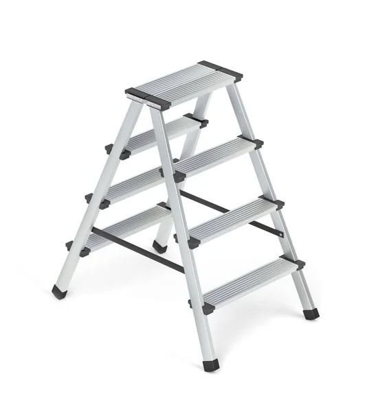 Aluminum Ladder White Background — Stock Photo, Image