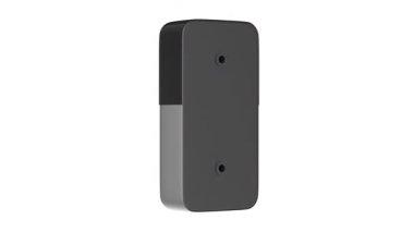 Smart doorbell with camera on white background