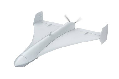 Beyaz arka planda askeri insansız hava aracı