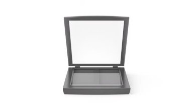 Flatbed image scanner on white background