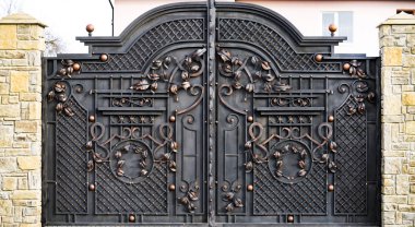 Style large metal doors clipart