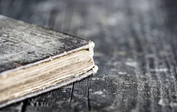 Ahşap Bir Sırtta Eski Bir Kitap — Stok fotoğraf