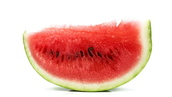 Stuk Watermeloen Een Witte Achtergrond — Stockfoto