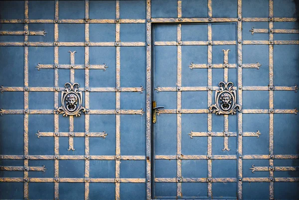 スタイリッシュな大型鍛造ドア — ストック写真