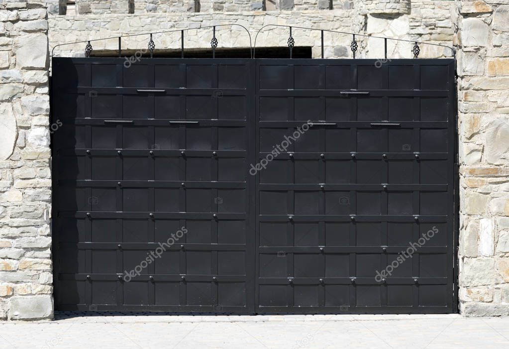 stylish  dark forged gates