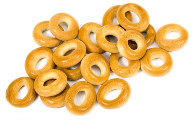 Beyaz bir arka planda simit
