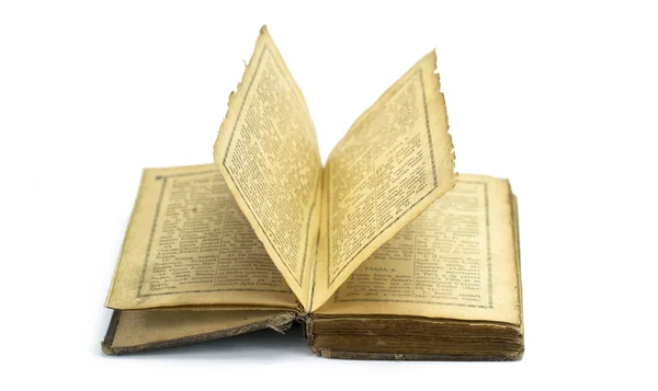 Old Open Book White Background — Stock Photo, Image