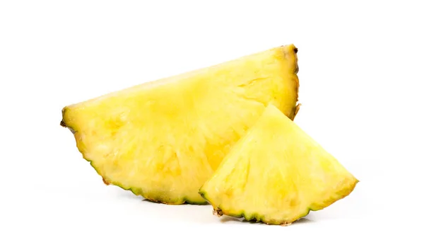 Bitar Ananas Vit Bakgrund — Stockfoto