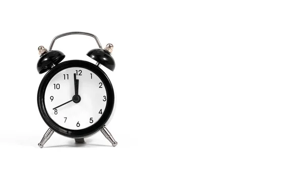 Beyaz Arkaplanda Siyah Alarm Saati — Stok fotoğraf