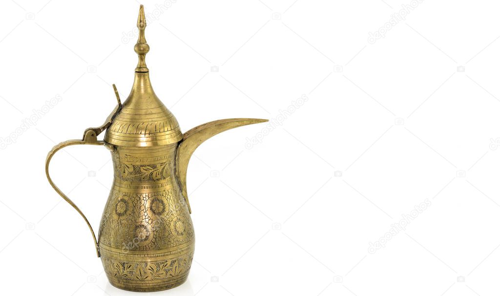 Indian teapot on white background