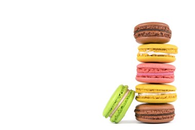 Lezzetli renkli kurabiyeler, yakın plan.