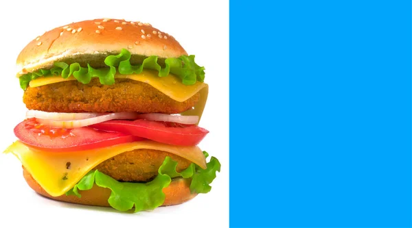 Hamburger Een Witte Achtergrond — Stockfoto
