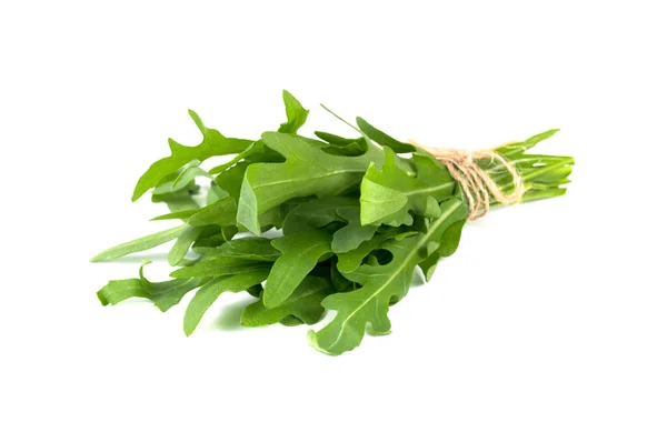 Bündel Frischer Rucola Isoliert Auf Weißem Hintergrund — Stockfoto